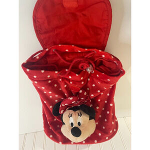Disney Parks Plush Backpack - Minnie Mouse Doll Red w/ White Polka Dot